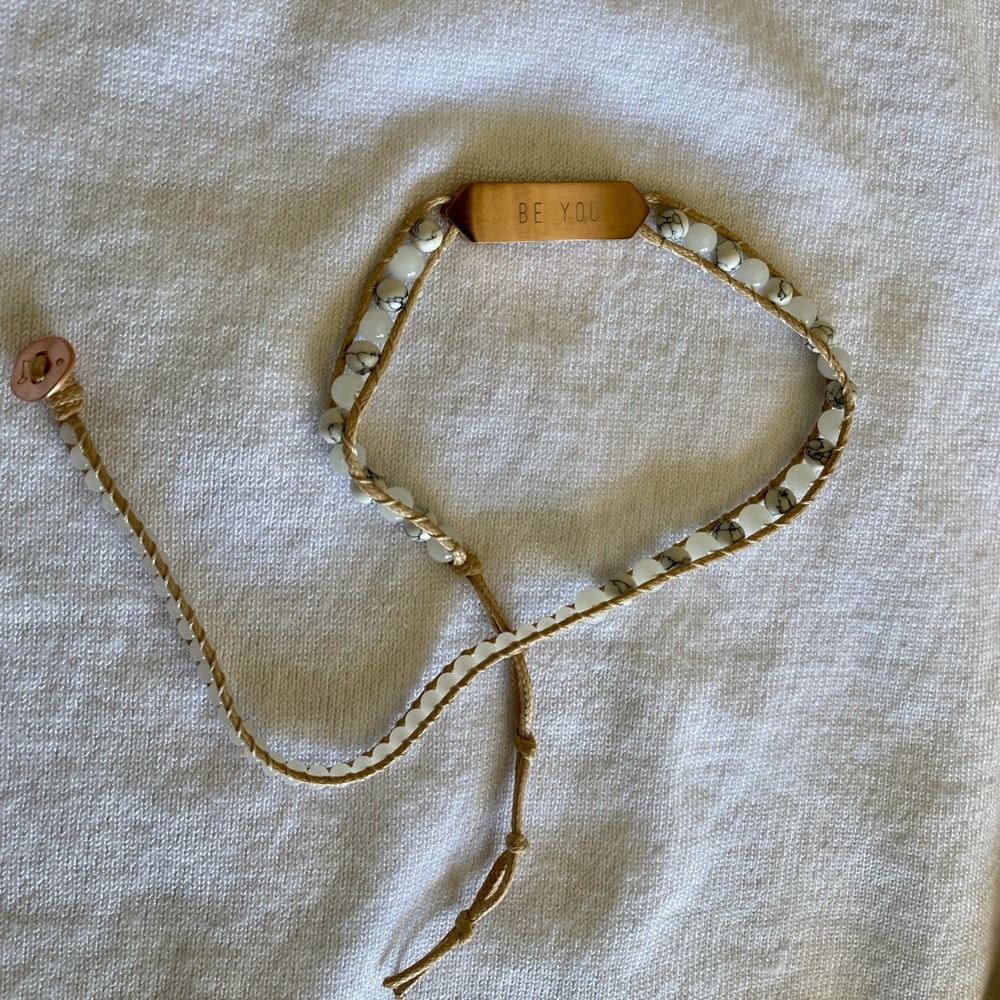 Stella & Dot Keep Collective Voyager Beaded Engravable Wrap Bracelet